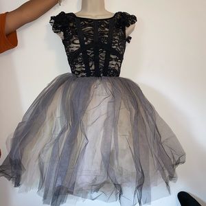 black and purple ballet costume